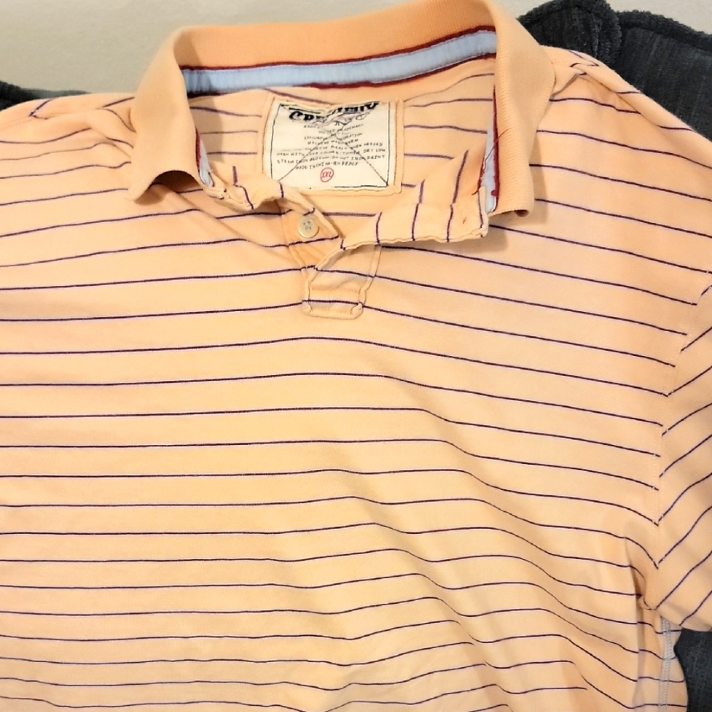 Polo by Ralph Lauren Men's Peach and Purple Striped Polo. Daniel Cremieux.